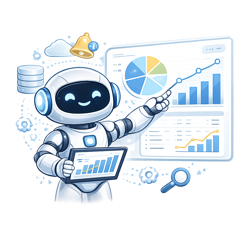 Ilustração de dashboards e relatórios